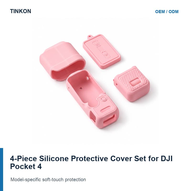 TINKON four-piece silicone protective cover set for DJI Pocket 4