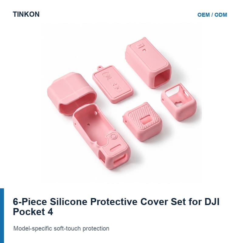 TINKON six-piece silicone protective cover set for DJI Pocket 4