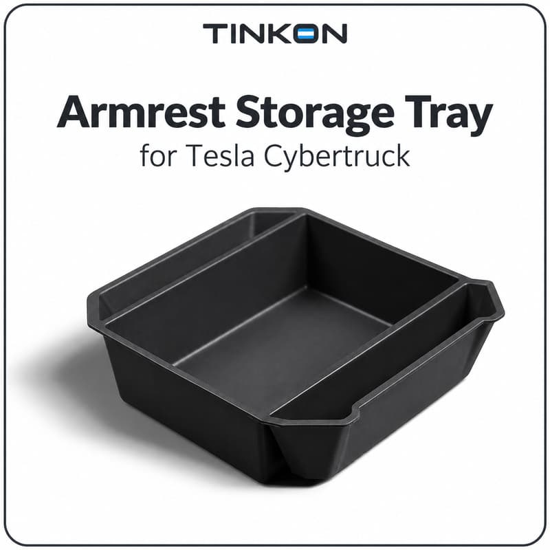 TINKON divided armrest storage tray for Tesla Cybertruck