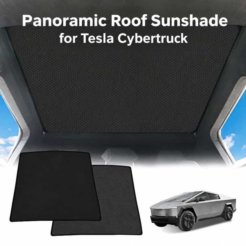 TINKON foldable panoramic roof sunshade for Tesla Cybertruck