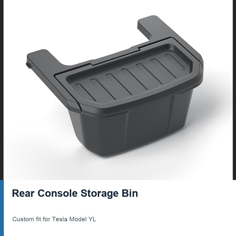 TINKON rear console storage bin with flip lid for Tesla Model YL