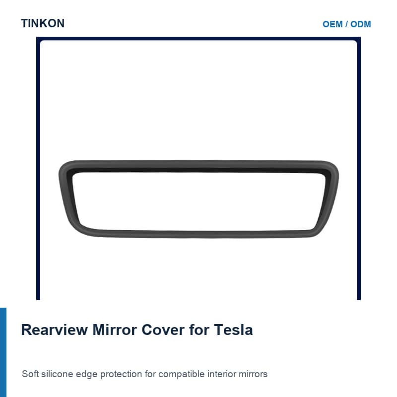 TINKON silicone rearview mirror protective cover for compatible Tesla interiors