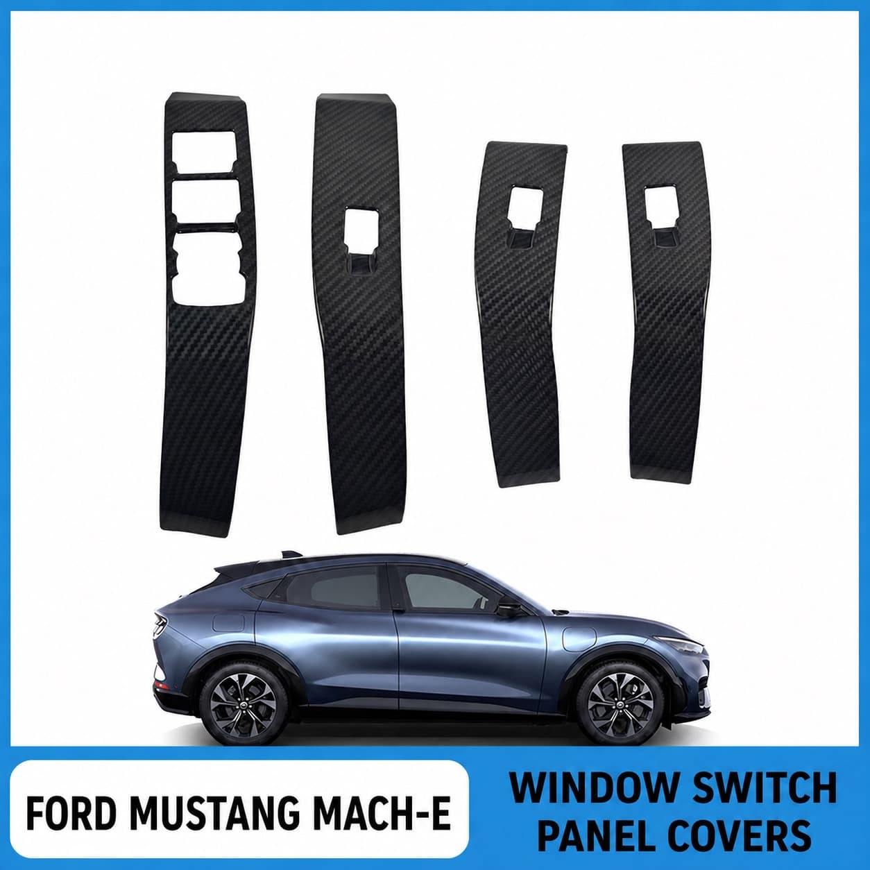 TINKON window switch panel cover set for Ford Mustang Mach-E