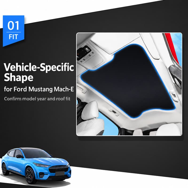 TINKON foldable panoramic roof sunshade with optional liner for Ford Mustang Mach-E - additional view 5