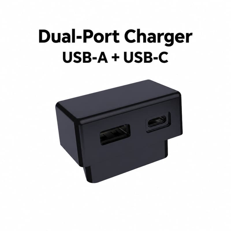 TINKON compact OBD car charger with single USB-C or USB-A plus USB-C port options - additional view 2