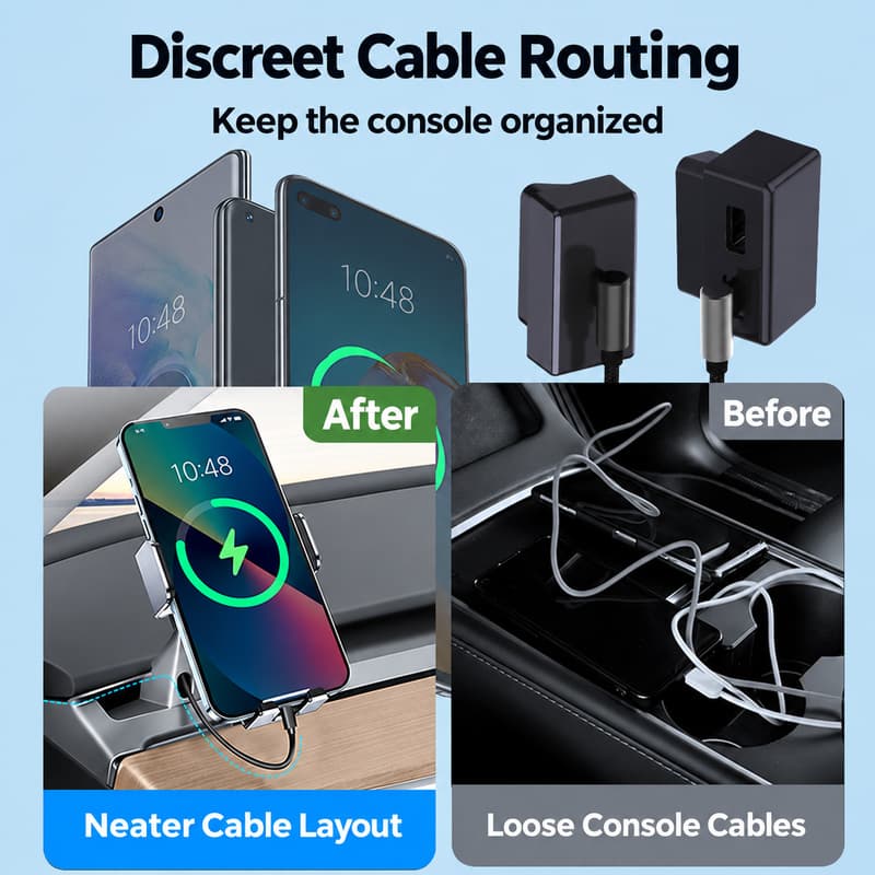 TINKON compact OBD car charger with single USB-C or USB-A plus USB-C port options - additional view 5