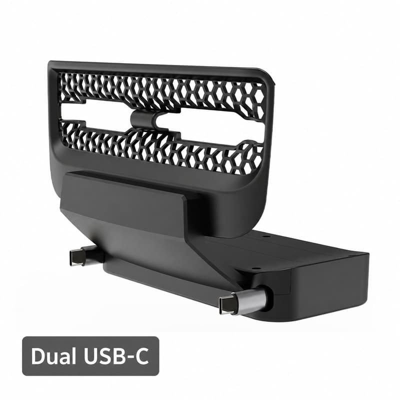 TINKON rear air vent charging hub with retractable cables for compatible Tesla Model 3 and Model Y interiors - additional view 6