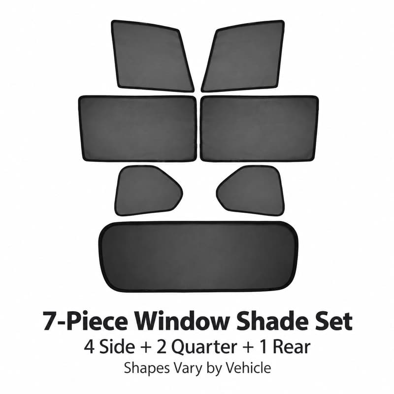 TINKON seven-piece vehicle-specific magnetic mesh car window shade set