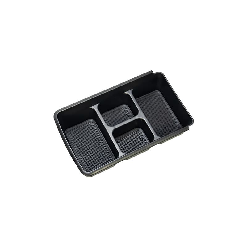 TINKON black four-compartment center console drawer organizer for Rivian R2