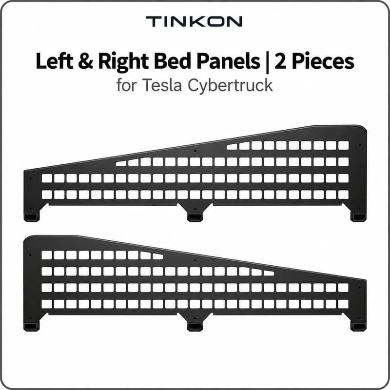 TINKON left and right bed side grid panel set for Tesla Cybertruck
