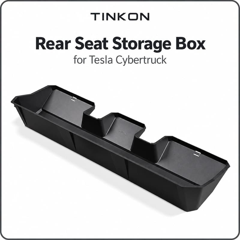 TINKON rear seat storage box organizer for Tesla Cybertruck