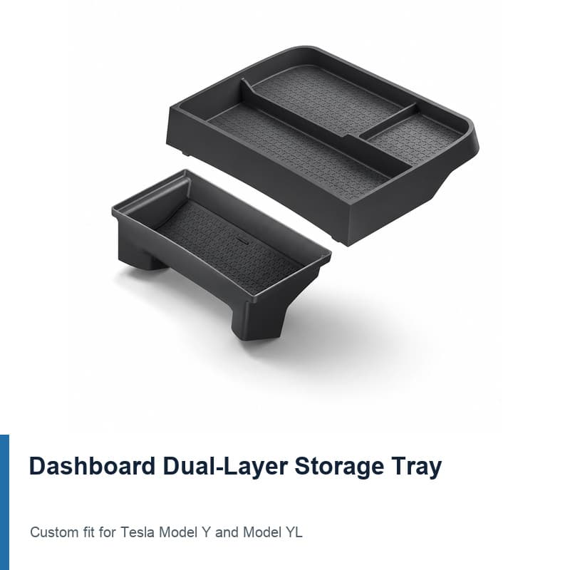 TINKON dashboard dual-layer storage tray for Tesla Model Y and Model YL