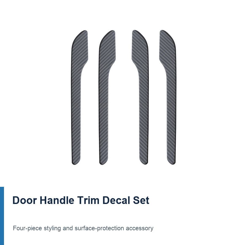 TINKON carbon-look four-piece door handle trim set for compatible Tesla vehicles