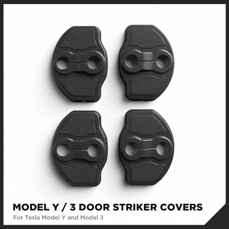 TINKON door striker and door check cover set for Tesla Model Y and Model 3