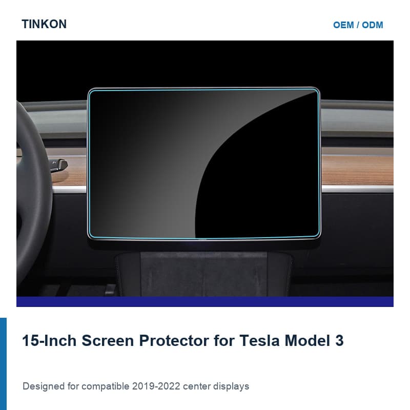 TINKON 15-inch center display screen protector for Tesla Model 3 2019 to 2022