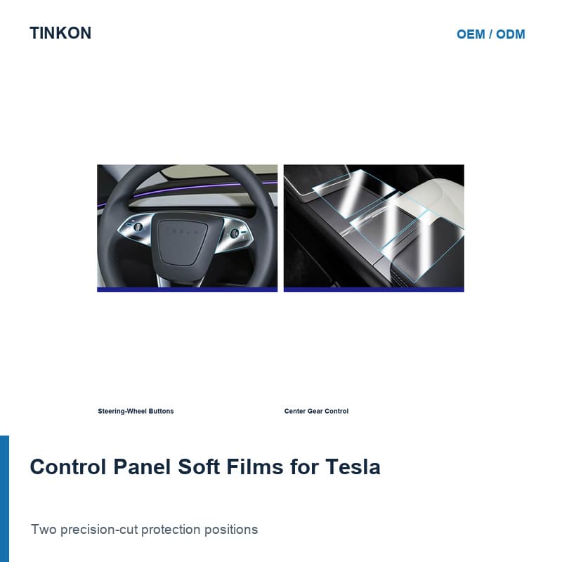 TINKON TPU soft film for Tesla Model 3 Highland steering and gear control panels