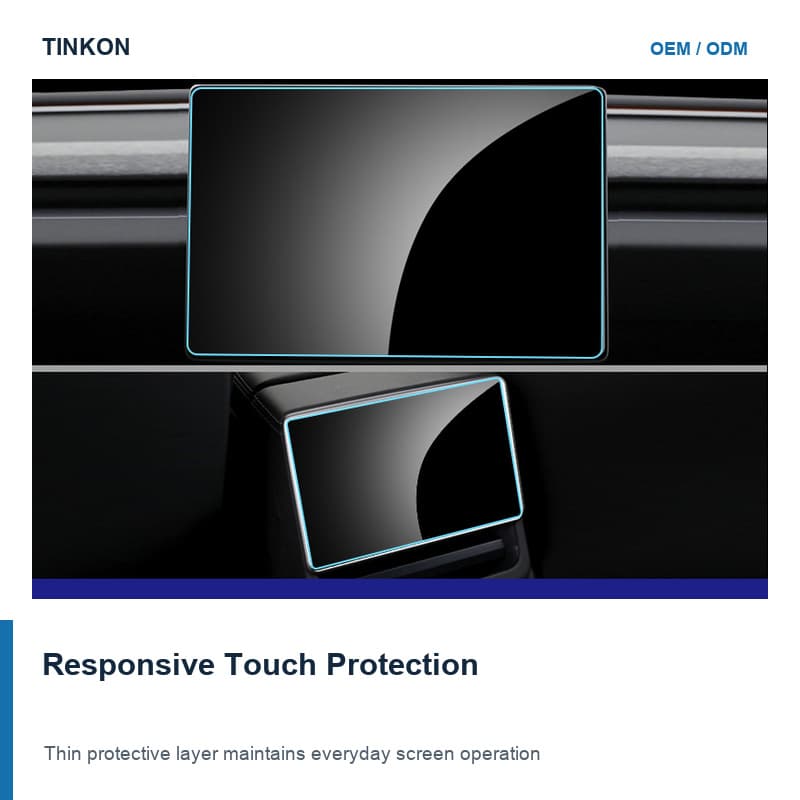 TINKON center and rear display protectors for Tesla Model 3 Highland