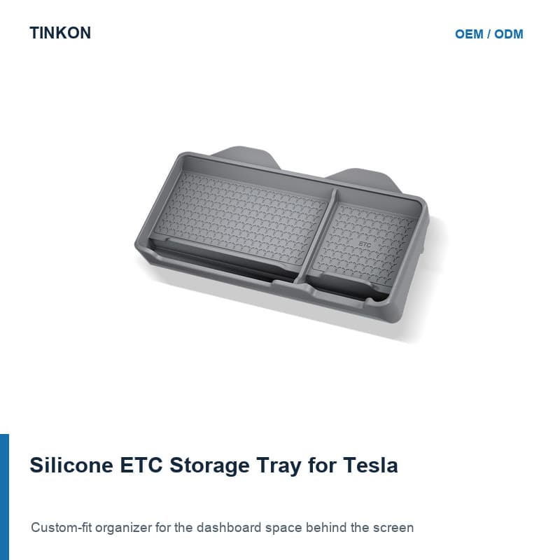 TINKON behind-screen silicone ETC storage tray for Tesla Model 3 and Model Y