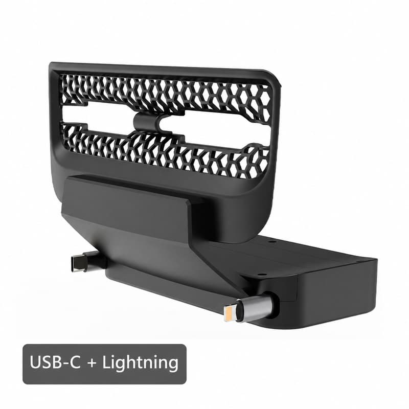 TINKON rear air vent charging hub with retractable cables for compatible Tesla Model 3 and Model Y interiors