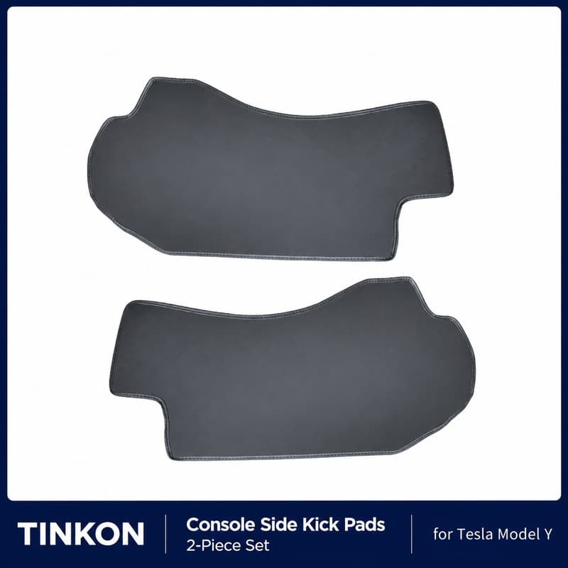 TINKON two-piece console side kick pad set for Tesla Model Y