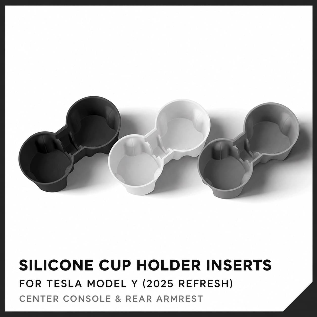 TINKON silicone cup holder inserts for Tesla Model Y in multiple colors