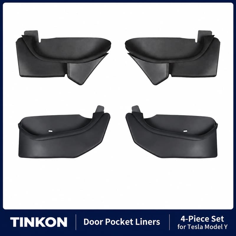 TINKON four-piece front and rear door pocket liner set for Tesla Model Y