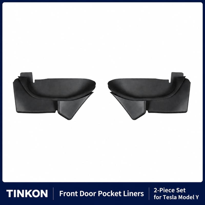 TINKON two-piece front door pocket liner set for Tesla Model Y