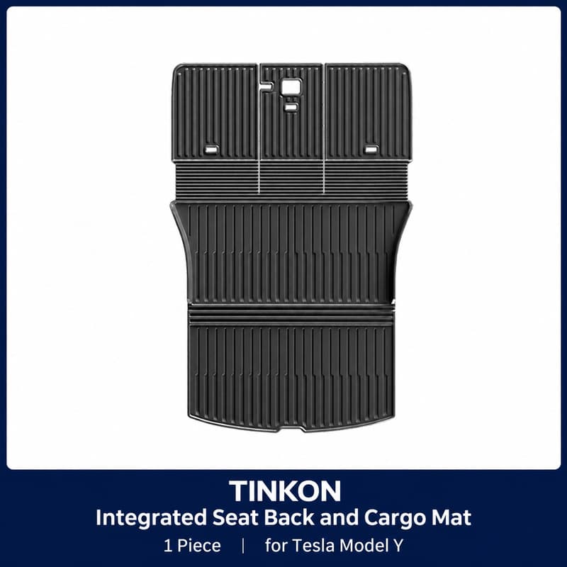 TINKON integrated rear seat back and cargo mat for Tesla Model Y