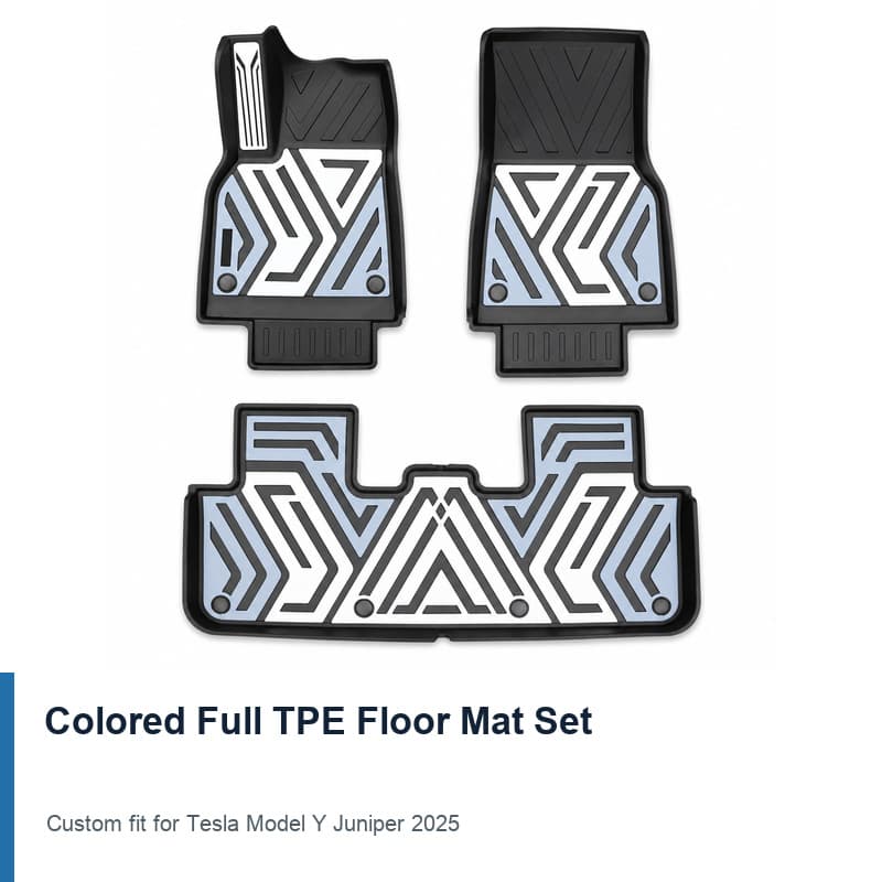 TINKON color-injected TPE floor mat set for Tesla Model Y Juniper 2025