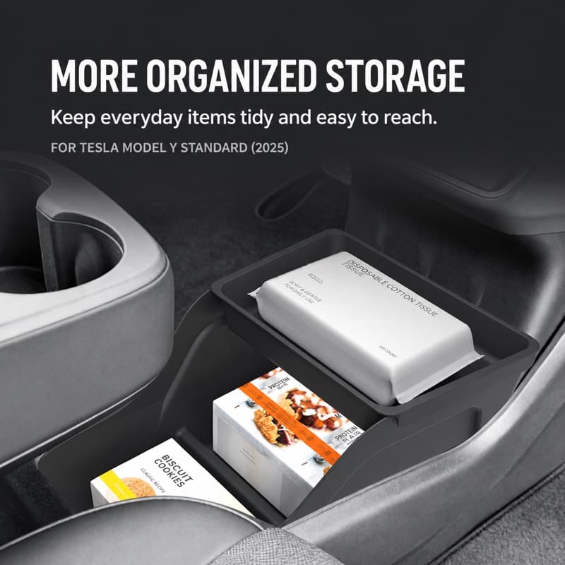 TINKON lower center console organizer for Tesla Model Y Standard 2025