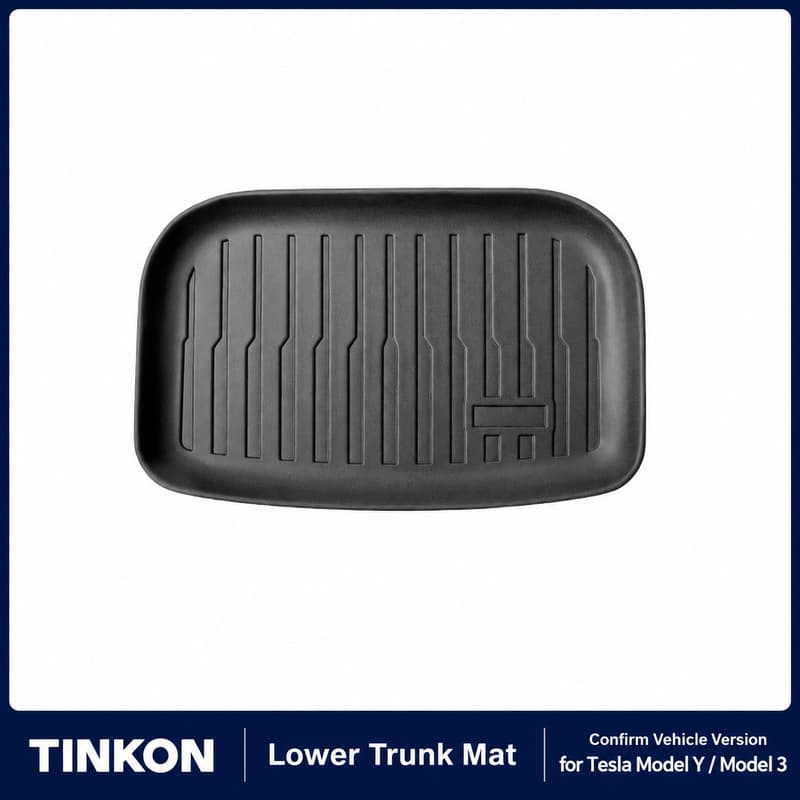 TINKON lower trunk storage mat option for selected Tesla Model Y and Model 3 versions