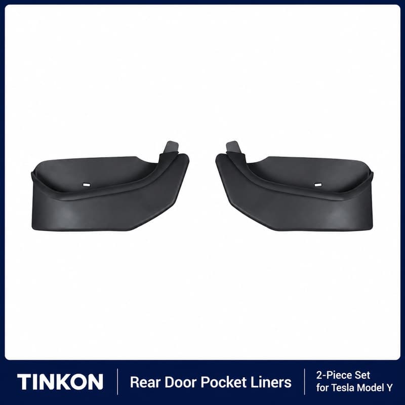 TINKON two-piece rear door pocket liner set for Tesla Model Y