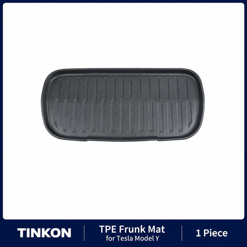 TINKON vehicle-specific TPE frunk mat for Tesla Model Y