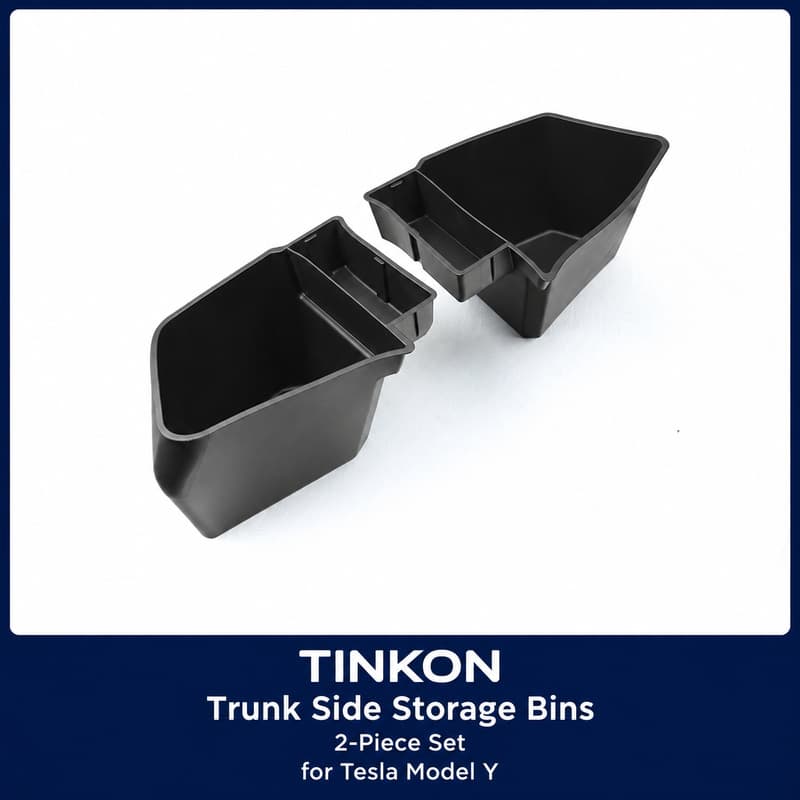 TINKON two-piece trunk side storage bin set for Tesla Model Y