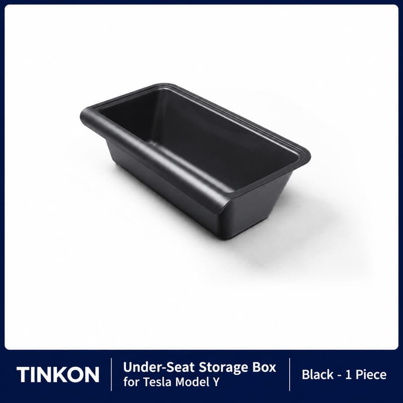 TINKON single black under-seat storage box for Tesla Model Y