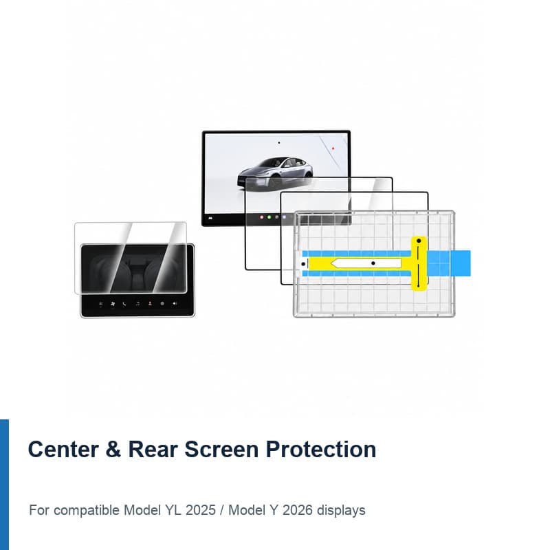 TINKON center and rear HVAC display protector set for Tesla Model YL and Model Y