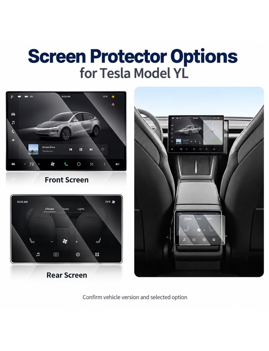 TINKON front and rear screen protector options for Tesla Model YL