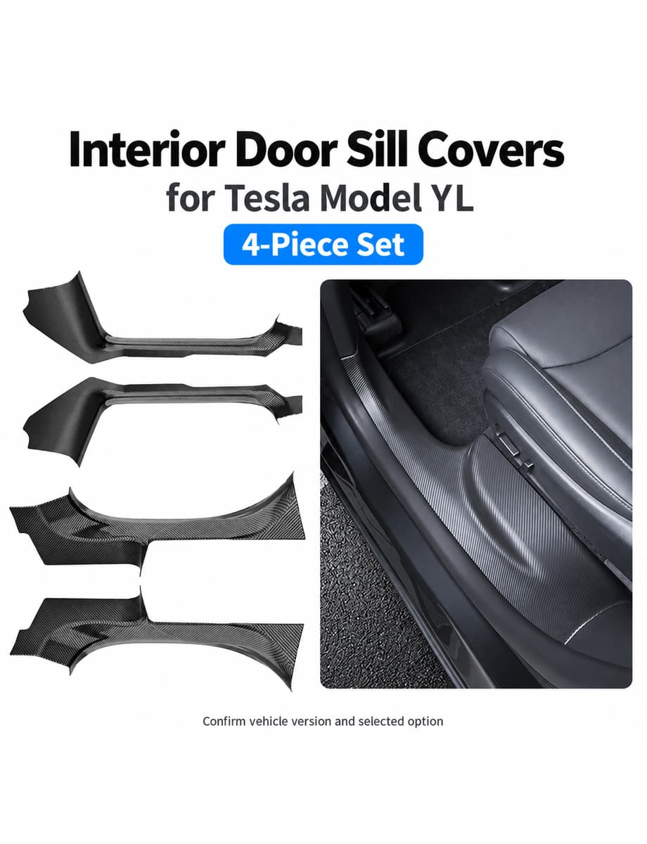 TINKON four-piece interior door sill cover set for Tesla Model YL