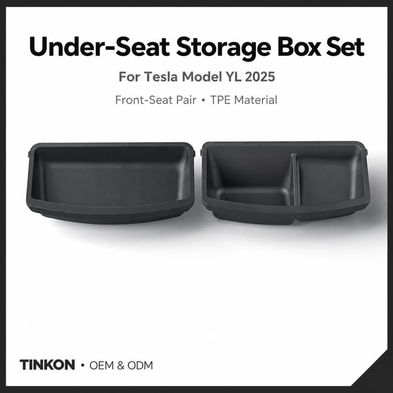 TINKON TPE under-seat storage box set for Tesla Model YL 2025