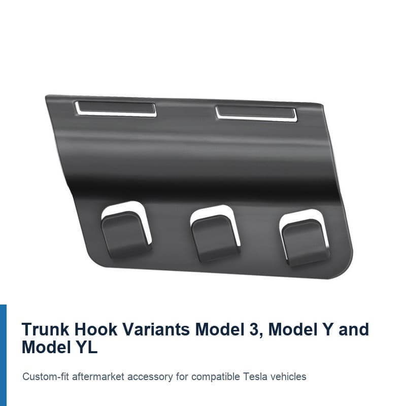 TINKON trunk hook variants for Tesla Model 3 Model Y and Model YL